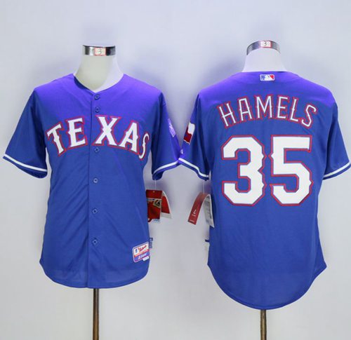 Rangers #35 Cole Hamels Blue Cool Base Stitched MLB Jersey - Click Image to Close